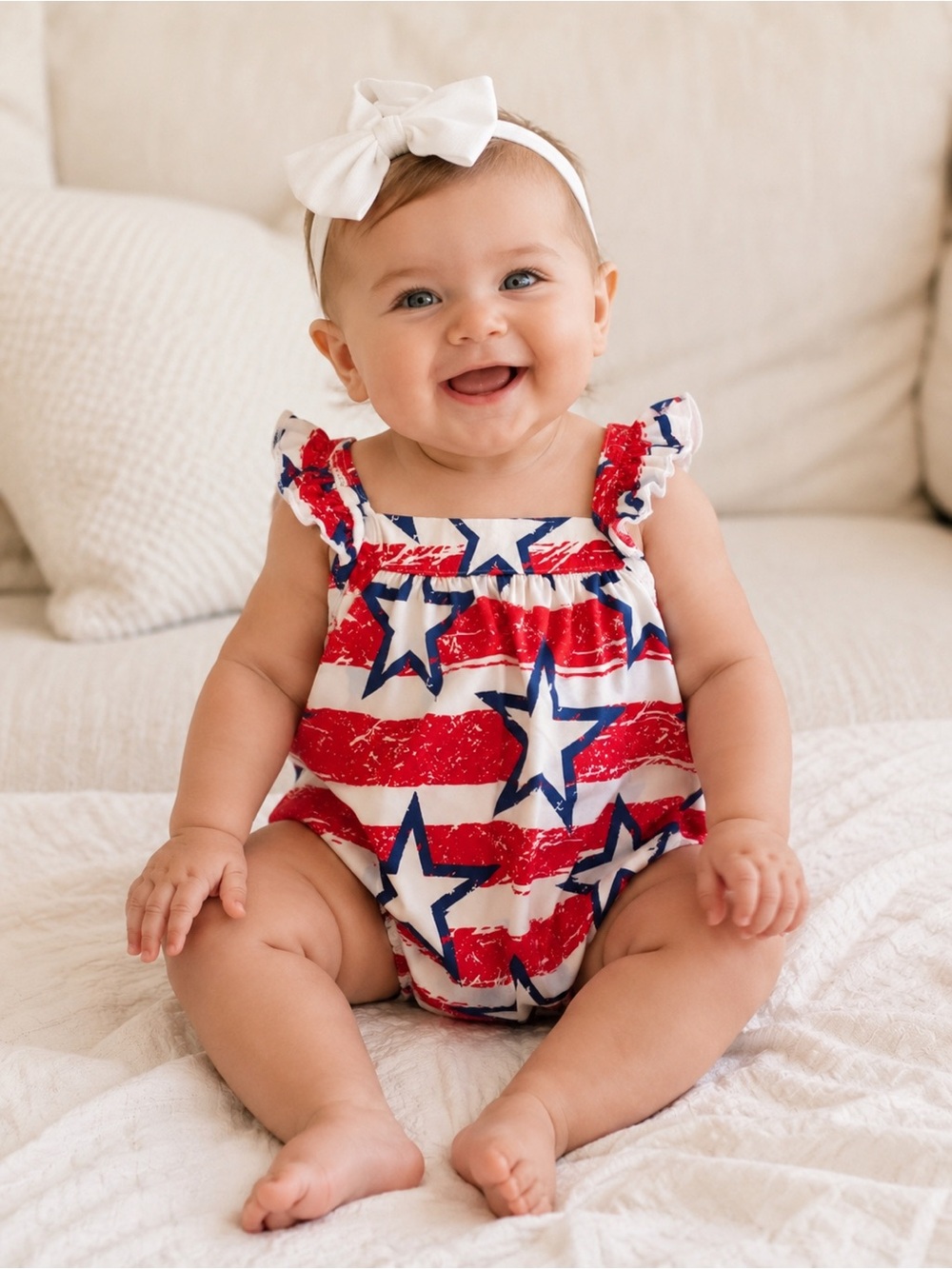 Red and Blue Baby Romper